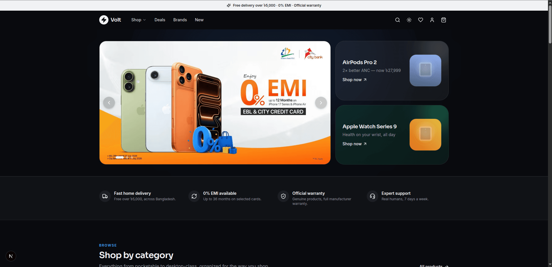 Volt — Modern Electronics E-commerce preview