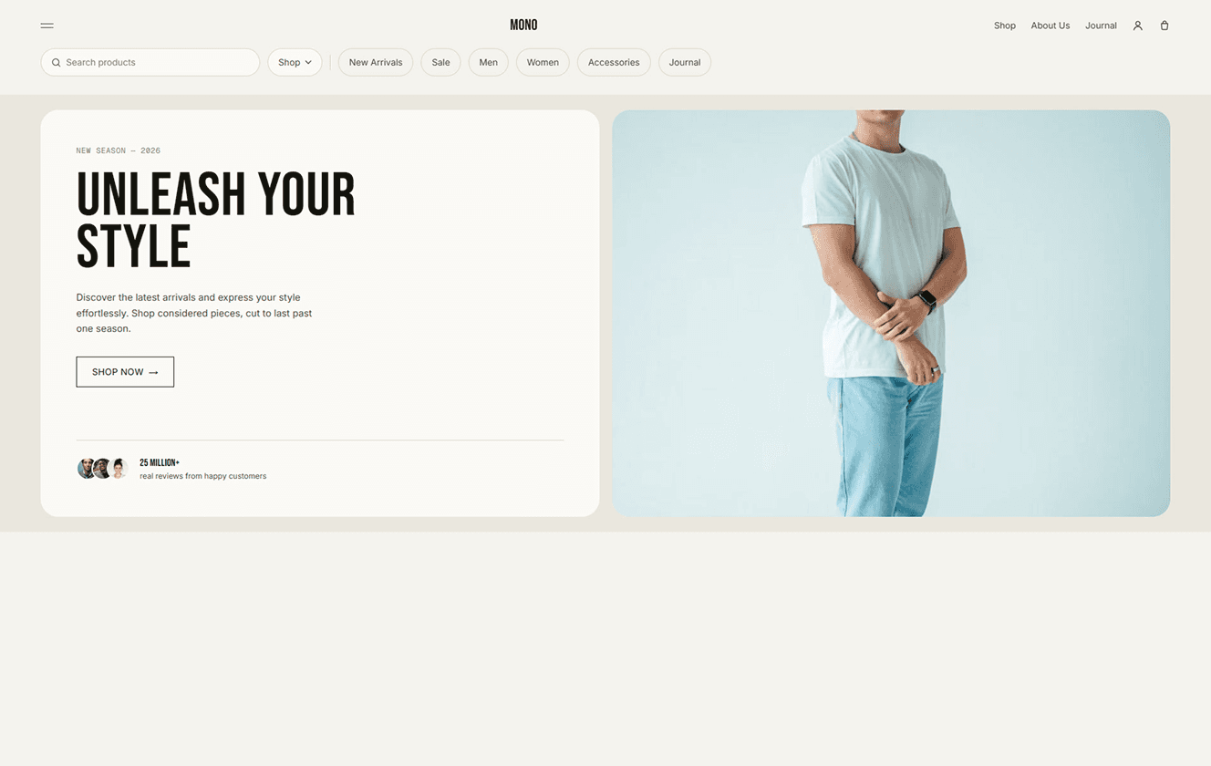 MONO — Modern Fashion E-commerce preview