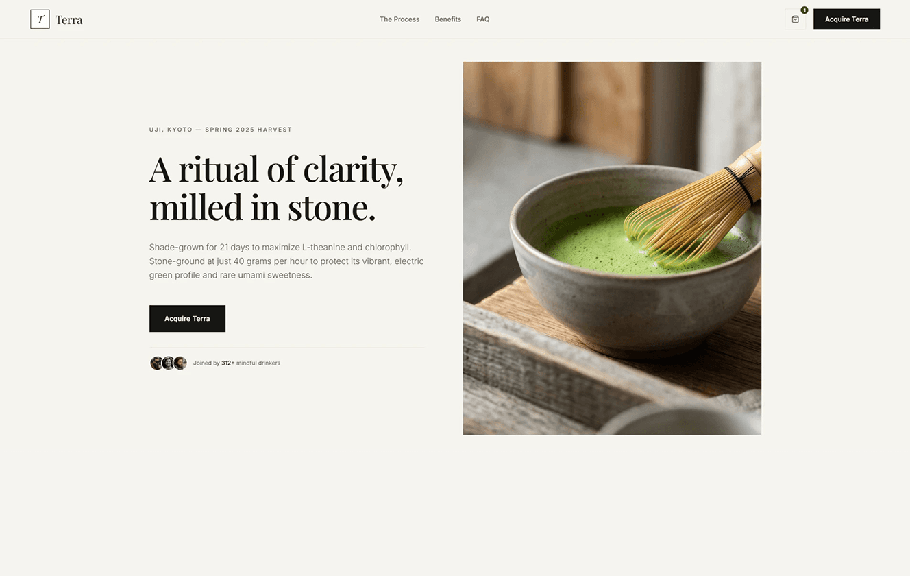 Terra — Premium Matcha E-commerce preview