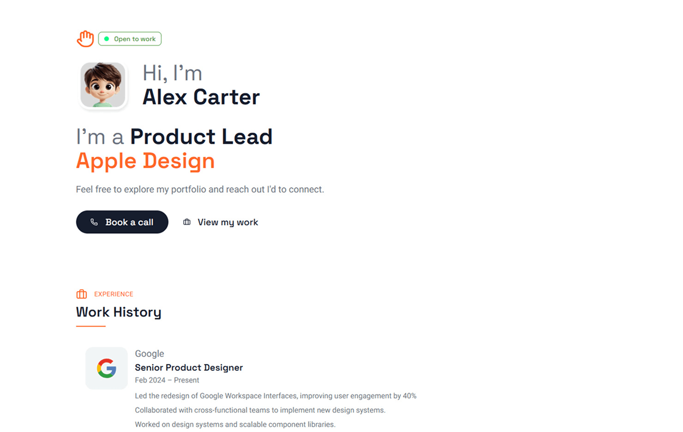 Product Designer Portfolio preview